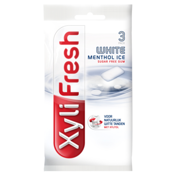 Xylifresh White Menthol Ice Suikervrij Kauwgom 3-Pack 3 x 17g