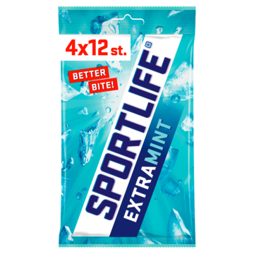 Sportlife Extramint Suikervrij Kauwgom 4-Pack 4 x 18g