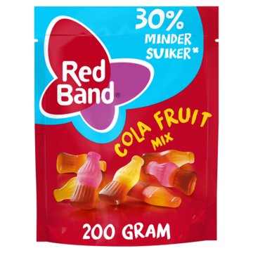 Red Band Cola Fruit Mix 30% Minder Suiker 200g