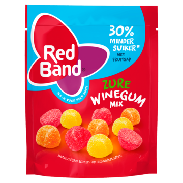 Red Band Zure Winegum Mix 30% Minder Suiker Snoep 180g