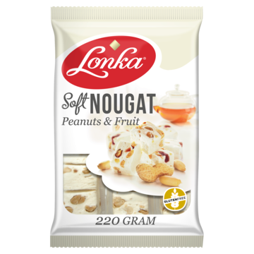 Lonka Soft Nougat Pinda's & Vruchten 220g