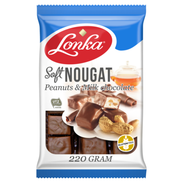 Lonka Soft Nougat Pinda's & Melkchocolade 220g