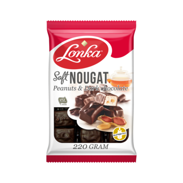 Lonka Soft Nougat Pinda's & Pure Chocolade 220g