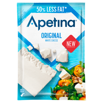 Apetina Original Witte Kaas 50% Minder Vet, Plak (22+) 150g