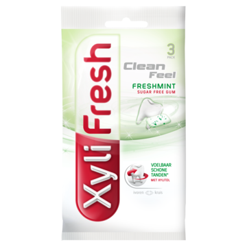 XyliFresh Freshmint Suikervrij Kauwgom 3-Pack 3 x 17g