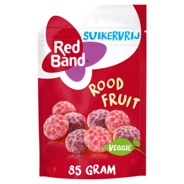 Red Band Rood Fruit Suikervrij Snoep 85g