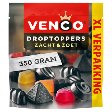 Venco Droptoppers Zacht & Zoet XL Verpakking 350g