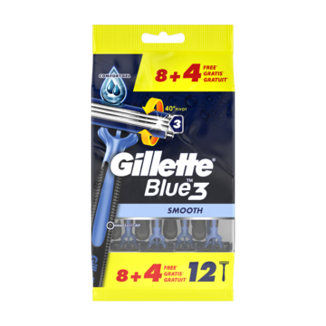 Gillette Blue3 Smooth Wegwerpmesjes 8+4 Stuks