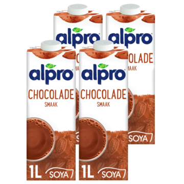 Alpro Sojadrink Chocolade Smaak Houdbaar 4 x 1L