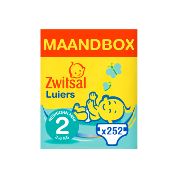 Zwitsal Luiers Maandbox New Born Mini Maat 2,  6 x 42 Stuks