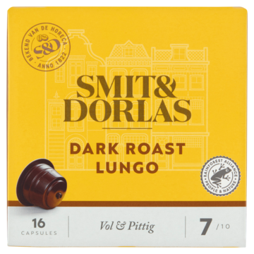 Smit & Dorlas Dark Roast Lungo Koffiecups 16 Stuks