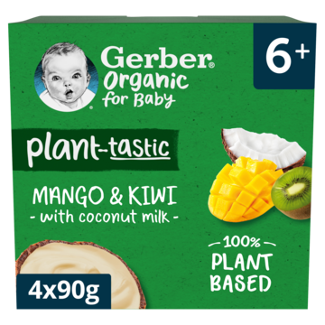 Gerber® Plant-tastic Plantaardig Toetje Mango Kiwi 4 x 90g
