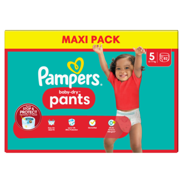 Pampers Baby-Dry Pants Maat 5, 82 Luierbroekjes, bestellen? Baby, peuter — Jumbo Supermarkten