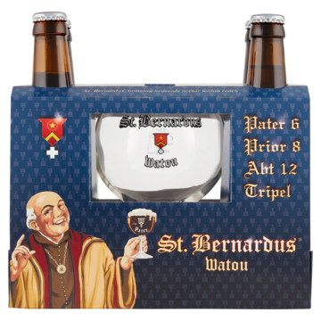 St. Bernardus Bier + Glass Flessen 4 x 33cl