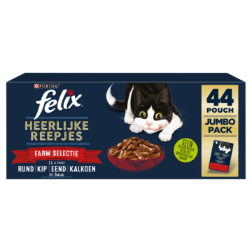 FELIX® Heerlijke Reepjes Farm Selectie Kattenvoer 44 x 80g