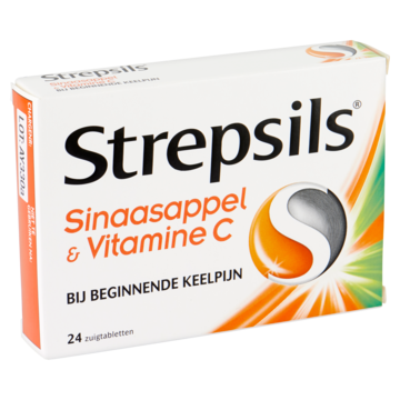 Strepsils Sinaasappel & Vitamine C Zuigtabletten 24 Stuks