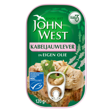 John West Kabeljauwlever in eigen olie MSC 120 gram