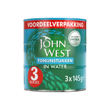John West tonijnstukken in water 3 x 145 gram
