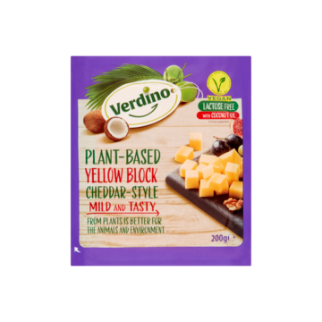 Verdino Plant-Based Yellow Block Cheddar-Style 200g