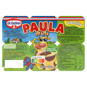 Dr. Oetker Paula Vla met Vanillesmaak en Chocoladesmaak Vlekken Mini 6 x 50g