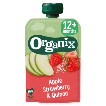 Organix Knijpfruit appel, aardbei & quinoa 12mnd