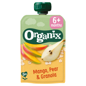 Organix Knijpfruit Mango, peer & granola 6mnd