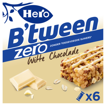 Hero B'tween Mueslireep Zero Witte Chocolade 6 x 20g