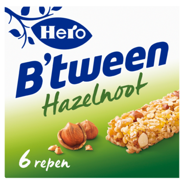 Hero B'tween Mueslireep Hazelnoot 6 x 25g