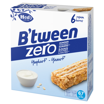 Hero B'tween Mueslireep Zero Yoghurt 6 x 20g
