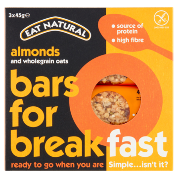 Eat Natural Almonds and Wholegrain Oats Bars for Breakfast 3 x 45g