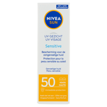 Ervaren persoon klem oven Nivea Sun Gezicht SPF 50 Zonnecrème Sensitive 50ML bestellen? - Drogisterij  — Jumbo Supermarkten