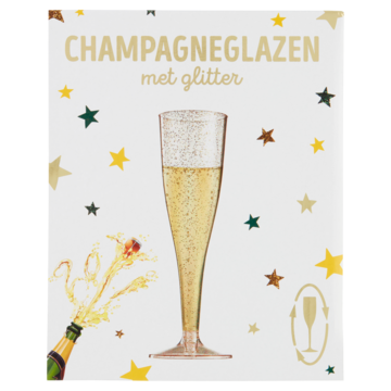 Champagneglazen met Glitter 4 Stuks