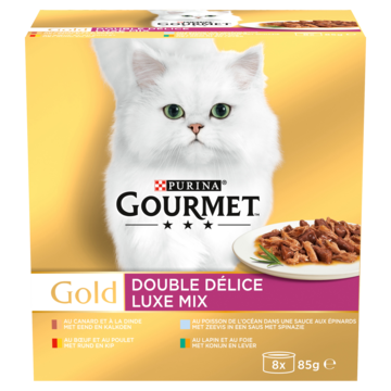 Gourmet Gold Luxe Mix Kattenvoer Nat 8 x 85g