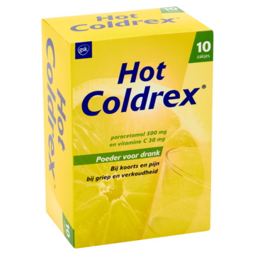 Hot Coldrex Poederzakjes voor drank met pijnstilling, 10 zakjes