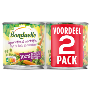 Bonduelle Doperwtjes & worteltjes Voordeelpak 2x150g