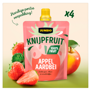 Jumbo Knijpfruit Appel Aardbei 4 x 90g