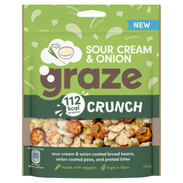 Graze Peulvruchten & Groentensnack Sour Cream & Onion Crunch 104g