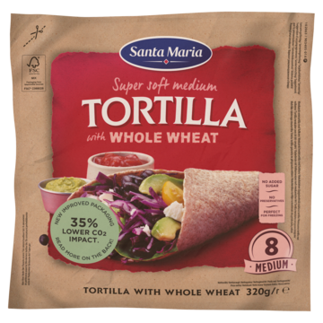 Santa Maria Tortilla wraps tarwe & volkorentarwe M 8 stuks
