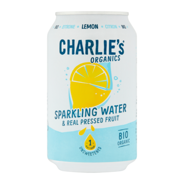 Charlie's Organics Citroen Water Bruisend & Geperst Fruit 330ml