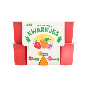 Kwarkjes Vruchtensmaak Aardbei Abrikoos Framboos 2 x 6 x 60g