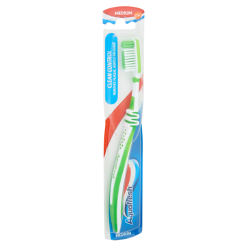 Aquafresh Clean Control Medium dagelijkse Tandenborstel 1 stuk, in 100% plasticvrije verpakking