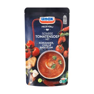 Unox Soep in Zak Proeverij Tomaten 2 Porties 570ml Aanbieding 2 zakken a 570 ml