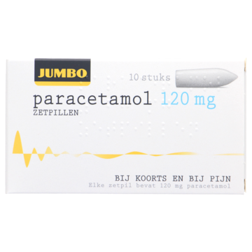 Paracetamol zetpillen 120 mg, 10 stuks