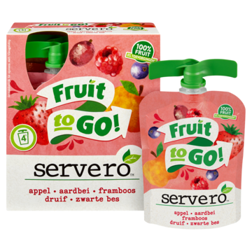 Servero Fruit to Go Knijpfruit Appel, Aardbei, Framboos