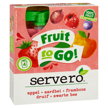 Servero Fruit to Go Knijpfruit Appel, Aardbei, Framboos