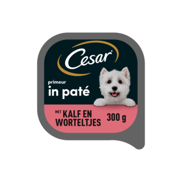 Cesar Primeur - Kalf & Worteltjes in Pate - Hondenvoer - 300g