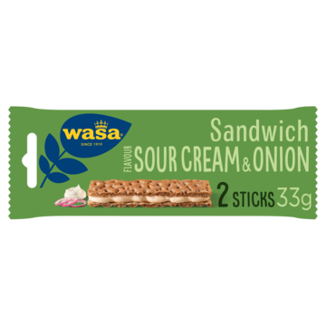 Wasa Sandwich Flavour Sour Cream Onion 2 Stuks 99g