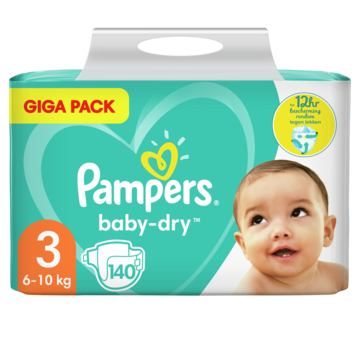 Pampers Baby-Dry 140 luiers, Tot 12 Uur Bescherming, 6kg-10kg bestellen? - Baby, — Jumbo Supermarkten