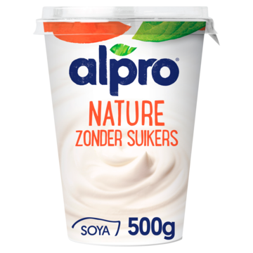 Alpro Plantaardige Variatie Op Yoghurt Naturel Zonder Suiker 500g