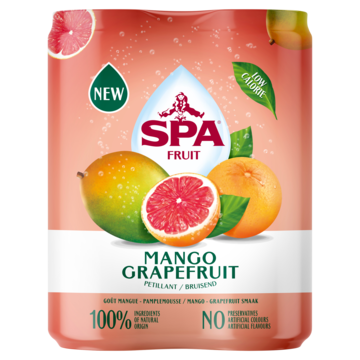 SPA FRUIT Bruisende Fruitige Frisdrank Mango Grapefruit 4 x 250ML